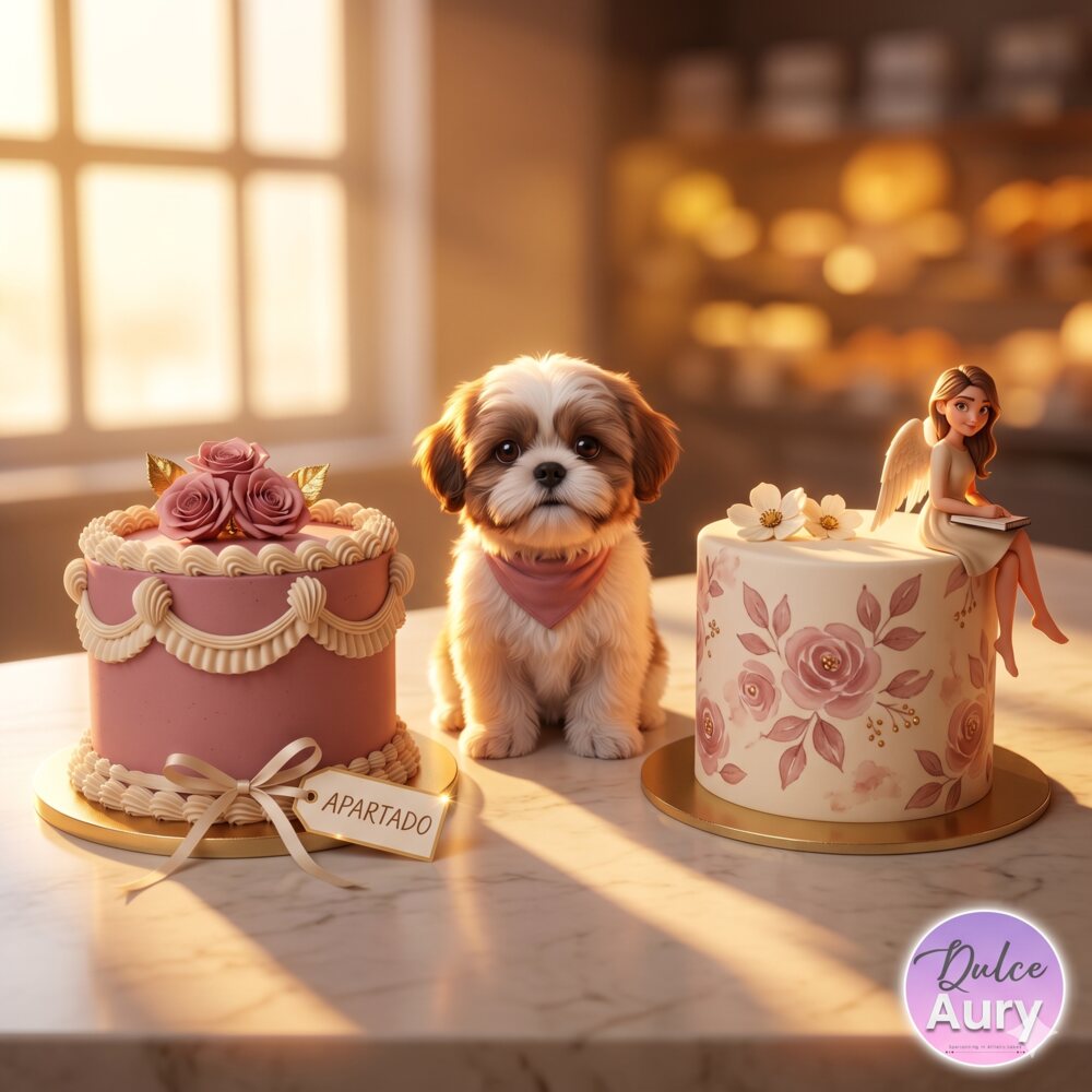 Pasteles con decoración floral artesanal